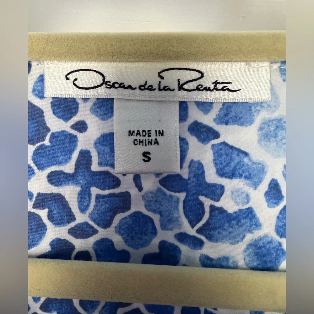 Oscar de la Renta Embroidered Caftan Tunic Dress Coverup Resort Blue Sleep Small - Picture 7 of 10